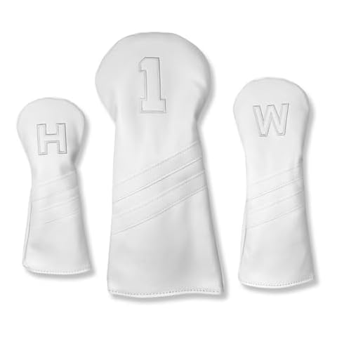 Detroit Golf Co. - Vintage Golf Club Head Covers - 3 Pack Set - Premium Classic Leather Golf Head Cover - for Drivers, Fairway Woods, and Hybrids - Fits Callaway, Tiltiest, Taylormade, etc. Cover