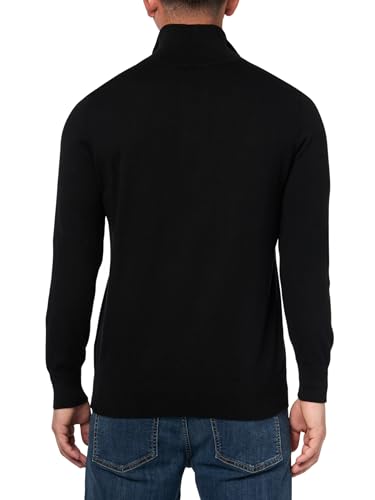 BOSS Men's Square Logo Cotton Blend Quarter Zip Sweater2
