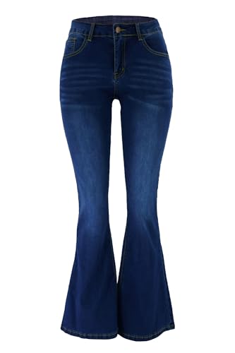 Atditama Relaxed Straight Leg Stretch Jeans for Women Mid Rise Bootcut Stretch Boyfriend Mom Wide Jeans