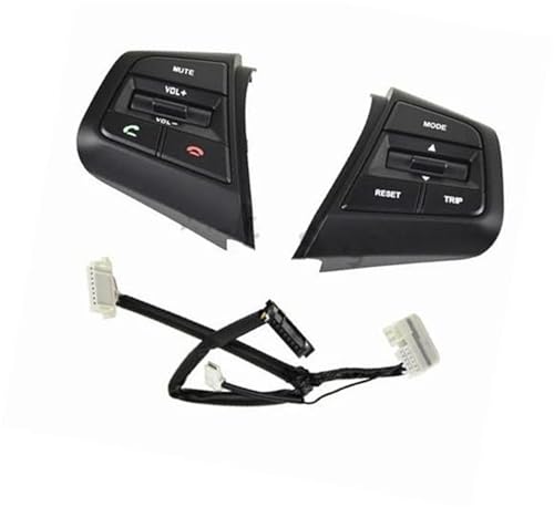 ZAPYVET Botón de control de crucero del coche, for Hyundai, Ix25, Creta 2019, interruptor de botón de control de crucero del volante del coche, botón de volumen de control remoto, luz azul Kit de inte