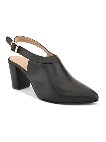 Image of XE Looks Slingback Heels | Pointed-Toe Design | Adjustable Strap |Stylish & Trendy Cushioned Footbed Heels For Girl & Women