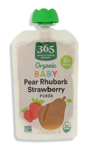 365 by Whole Foods Market Organic Pear Strawberry Rhubarb Baby Food Sgl 4 OZ