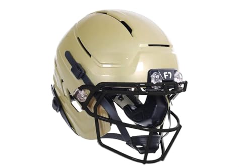 Schutt F7 Air Youth Football Helmet with F7X-ROPO-SW Facemask, Free USA Flag Decal, VT 5-Star Safety, Inflatable Air Liner, Tektonic Tech (Vegas Gold, Medium)