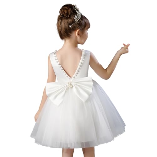 Flower Girl Dress Kids Satin Tulle Wedding Guest Party Birthday Bridesmaid Communion Pageant Prom Ball Gown Maxi