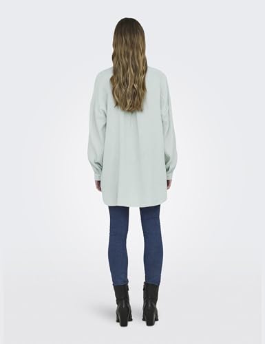 ONLY Damen ONLTHYRA Oversized Shirt NOOS WVN 15267998 ,Harbor Gray ,XS 4