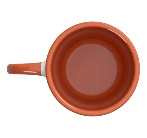 Taza de cerámica naranja/blanca 11 oz Skateboard miniatura 4