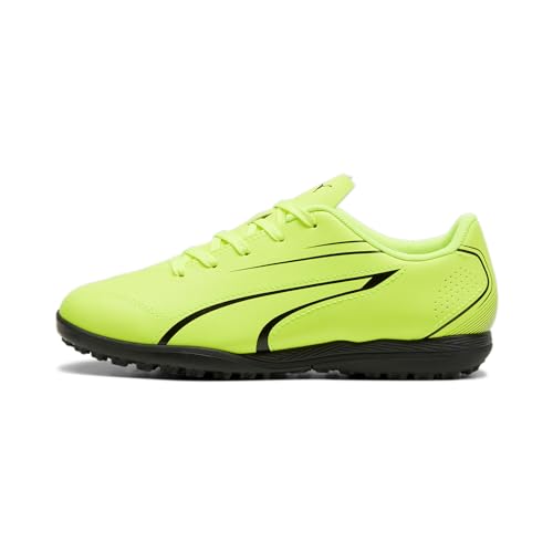 PUMA Vitoria TT Jr, Soccer Shoe, Electric Lime Black, 36 EU