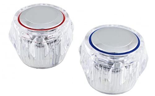 Generico MANIGLIA RUBINETTO MANOPOLA ACQUA CALDA FREDDA TRASPARENTE CLASSICA VASCA (blu)