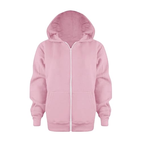 Tween Girls Oversized Hoodies Sweatshirts Youth Fall Winter Clothes Fleece Zip Up Outerwear Comfy Joggers Sweatpants