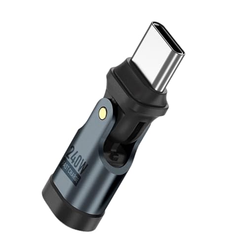 Lerpwige Conectores de carga USB C ajustables de 480 Mbps a 360 grados, tecnología de 40 W, apto para smartphones, adaptador de carga rápida USB C