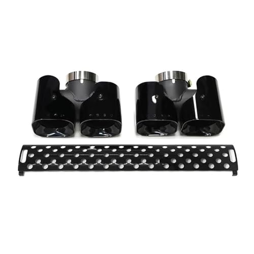 Tuyau d'échappement quadruple carré noir mat en acier inoxydable