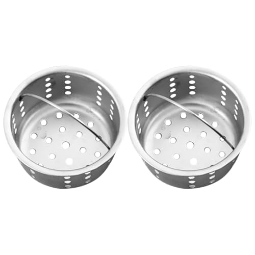 2 piezas coladores para desagüe de cocina con asa plata