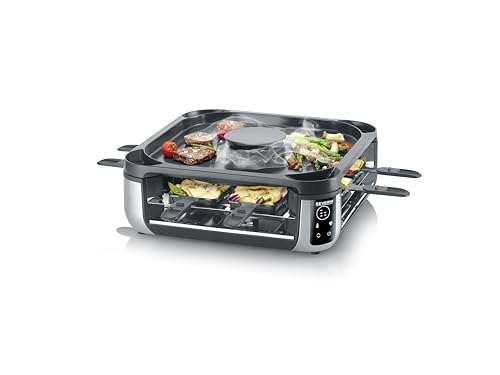 SEVERIN Raclette Grill Digital con Filtro de Aire Circulante, Parrilla Eléctrica para 8 Personas,...