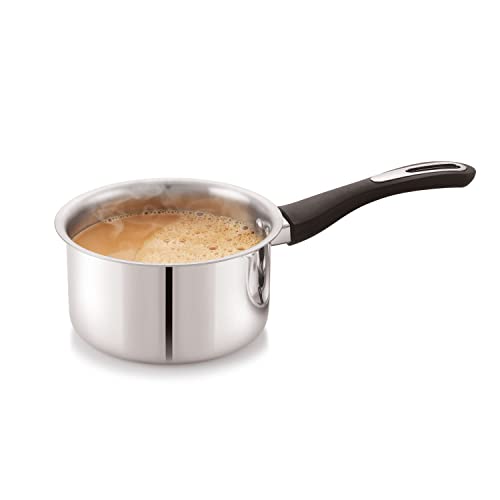 Image of Anjali FPSP16 Stainless Steel Fiesta Pro Sauce Pan Without Lid Chai pan with Induction Base 16 cm 1350 ml