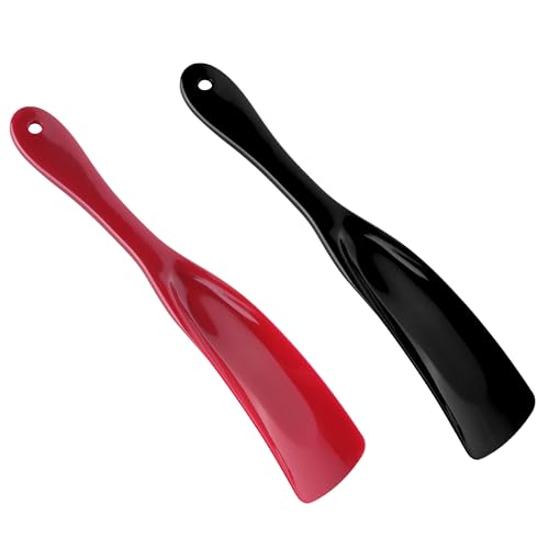 Shoe Horn 2 Pcs Small Shoe Horns for Men,Women,Kids- Plastic Shoehorn Suitable for All Shoes, Boots & Trainers- Easily Slip Short Shoe Horns Lazy Shoe Helper-19.5cm Show Horn