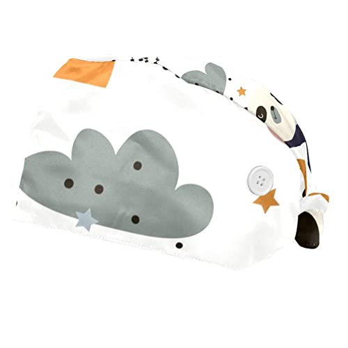 Casquette pandas de nuages arc-en-ciel pour travailler sans transpiration ni gêne