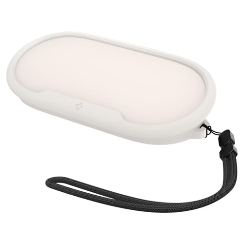 Spigen Silicone Fit Designed for Google TV Streamer (4K) 2024 Drill Free Wall and TV Mount and Hanger Protection Case with Lanyard - Porcelain