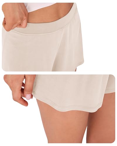 Image of ODODOS 2-Pack Ultra-Soft Modal Lounge Shorts for Women - Lightweight & Breathable Sleepwear, 3 inch Inseam