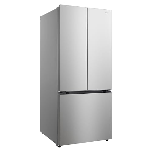 Image of Avanti French Door Refrigerator with Bottom Freezer 30-Inch Wideâ€‹, Frost Free Technology, Large Capacity with Adjustable Shelves, Door Bins & Crisper Drawers, 17.5 Cu.Ft., Stainless Steel