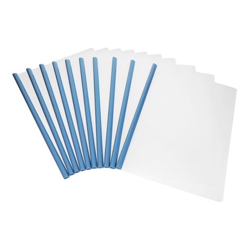 UTHCLO 10個 対応クリアファイルフォルダー スライドバー付き書類整理バインダー 書類固定クリップ付き 透明ファイル 保護カバー 学校 ビジ