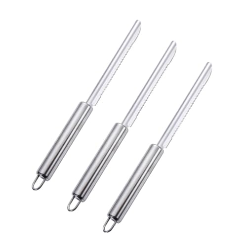 JECOMPRIS 3 Stück Teiliges Edelstahl Ananasschälmesser Robustes Ananasschälwerkzeug zum Entfernen von Ananasaugen Praktisches Küchenzubehör für Einfache und Mühelose Ananasschälung