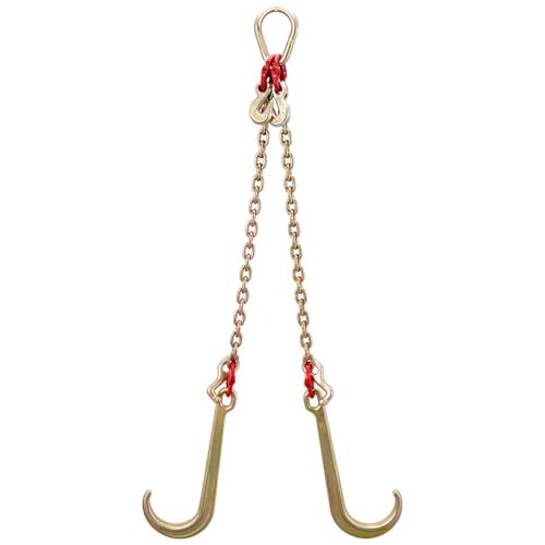 VEVOR G80 V Bridle Chain, 5/16 in x 3 ft Towing Chain Bridle with J Hooks and T Hooks, Heavy Duty Transport Tow Chain Bridle with 10800 lbs Safe Working Load Ideal for Flatbed Truck Wrecker Recovery - image 9
