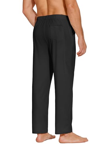 Coofandy Men'S Cotton Yoga Pants Lounge Athletic Pants Drawstring Open Hem Casual Sweat Pants Black Us M thumb #4