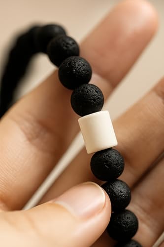 EM-Keramik Halsband – handgemacht mit Lavaperlen | elastisch & wetterfest | personalisierbar | in verschiedenen Größen für Hunde