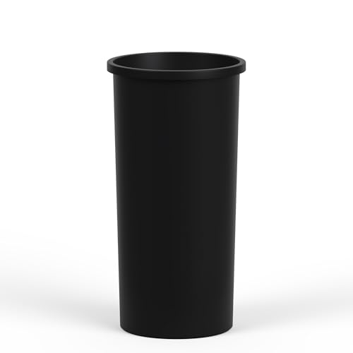 Image of 22 Gallon Black Round Waste Basket | 88 Qt Trash Can