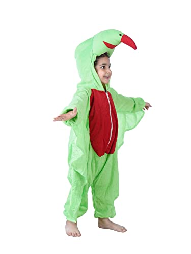 Image of BookMyCostume Green Parrot Tota Pet Bird Kids Fancy Dress Costume 7-8 years