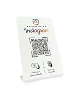 Aufsteller für Instagram mit QR-Code und NFC-Chip (Englisch) 16,5 x 10,5cm - weiß