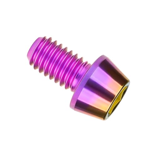 Image of Titanium Ti Bolt M5x9 16 18 20 25 30 35 40 45 50 55 60mm Tapered Head Screws Pack of 4 (M5x9mm, Purple Gold)