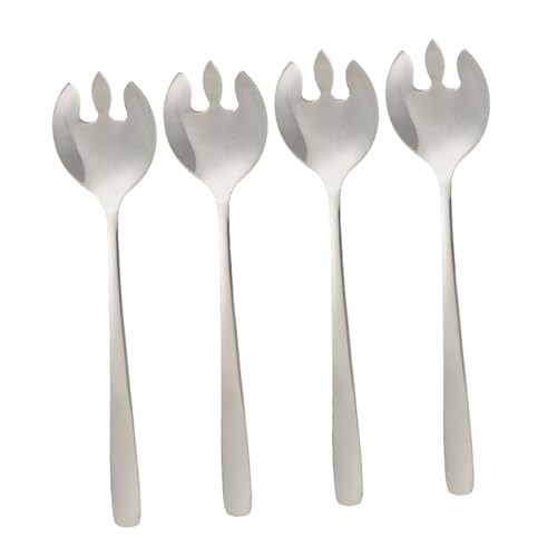 MOLUCKFU 4pcs Stainless Steel Salad Fork Serving Utensils Buffet Fork Flatware Bistro Fork Tasting Fork Cake Fork Fruit Forks Bbq Fork Dessert Forks Barbecue Fork 304 Stainless Steel Silver