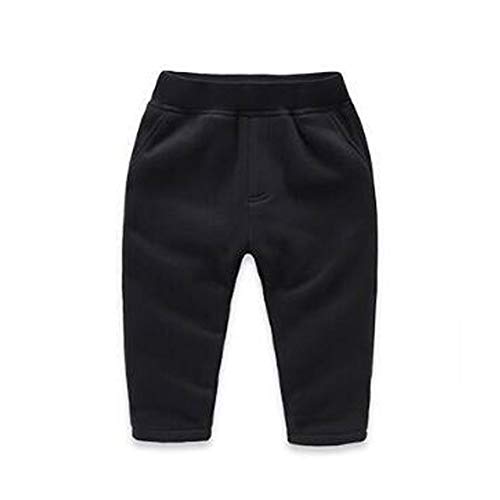 JZLPIN Unisex Kleinkind Hose Kinder Baumwolle Elastisch Taille Winter Baby Hose Schwarz 90cm Cover