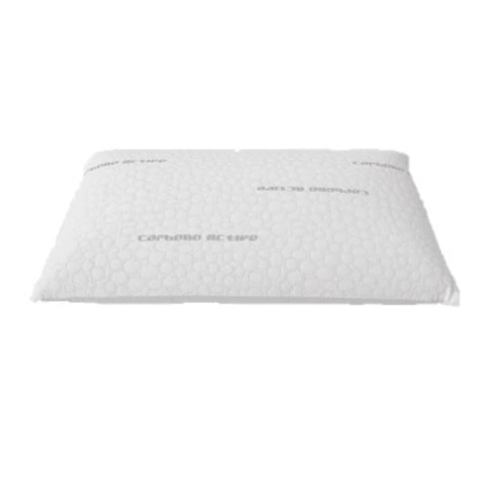 Almohada Viscoelástica de Carbono para Cama de 75 cm, Alta Densidad y Transpirabilidad, Ergonómica, Hipoalergénica ,Doble Funda con Tejido Strech con Tratamiento Aloe Vera de Alto Gramaje y Tejido 3D