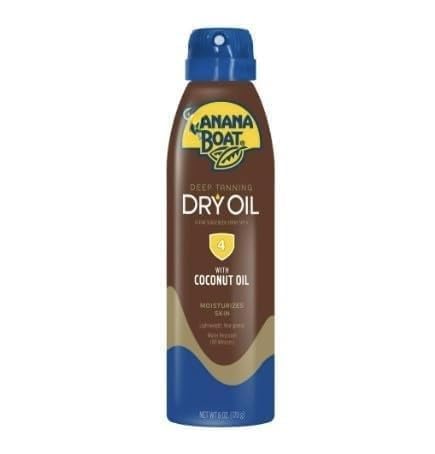 Bananas-Boat Deep Tanning Oil Spray SPF 4, Clear Dry Sunscreen Spray, Dark Tanning Oil, 6 oz (pack of 2)