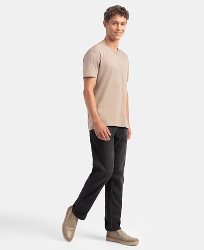 Image of Jockey 2726 Men's Super Combed Cotton Rich Solid V Neck Half Sleeve T-Shirt