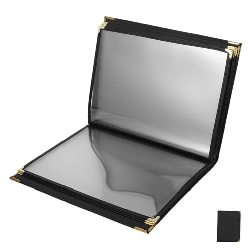 MUCKLILY Transparent Menu Covers Corners Recipe Card Holders for Restaurants Bars Cafes Stylish and Robust Menu Folders for Wine and Drink Lists