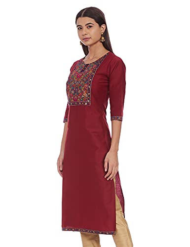 Image of Diverse Women's Cotton Blend Regular Straight Kurtis