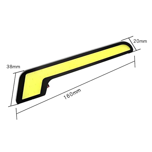 Image of COB L-Shaped 12V LED DRL Light, 7 cm, Super Bright, White and Yellow, Daytime Running Lights
