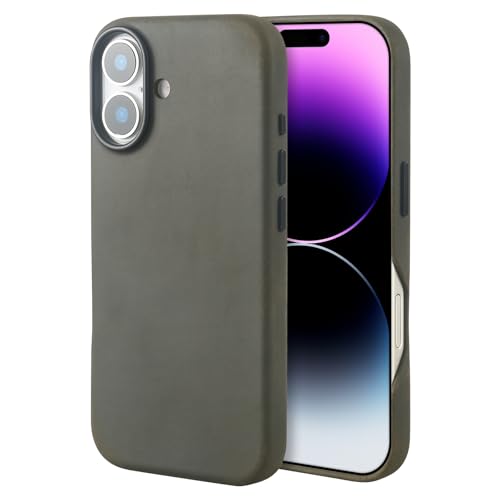 Étui en cuir iPhone 17 vintage en vachette pleine fleur MagSafe