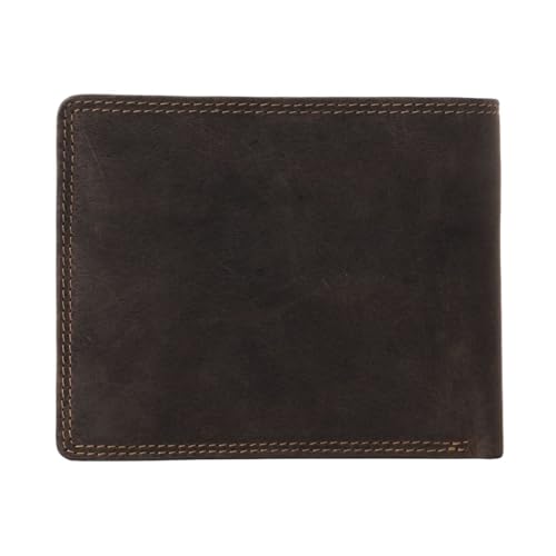 Myra Bag Distressed Western Leather Bifold Wallet for Men - Brown3