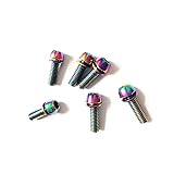 [El paquete incluye] - 6 PCS Ptornillos Bicicleta, 6 PCS arandelas; Material: aleación de titanio; Tamaño: Aprox. el cuerpo es (diámetro) 6 mm x (alto) 18 mm, la cabeza es (diámetro) 7,9 mm x (alto) 6,6 mm; Peso: alrededor de 3.5 g / pcs.