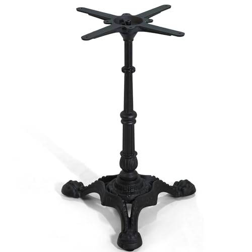 GWAREZ Juego de 1 patas de mesa de hierro fundido de estilo empaístico, base de mesa industrial resistente de 27.95 pulgadas de alto para mesa de comedor, mesa de café, mesa de té de jardín, patas de