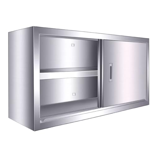 Gabinete de pared de acero inoxidable, unidad de almacenamiento que ahorra espacio con puertas de rodillos lisas.Material durable 304 para el garaje del cuarto de baño de la cocina.Superficie Fácil De