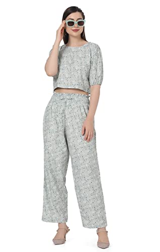 Image of Leriya Fashion Night Suit Set for Women Cotton, Night Dress, Lounge Wear,Printed Cotton,Top and Capri Set for Women,Women Nightwear