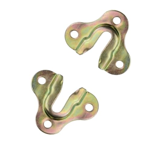 Image of Zinc Yellow Keyhole Hangers Mirror Picture Frame Hangers Mug Key Coat Hanging Rack Wooden Board Wall Mount Single Keyhole Hanging Plate 20 Pack