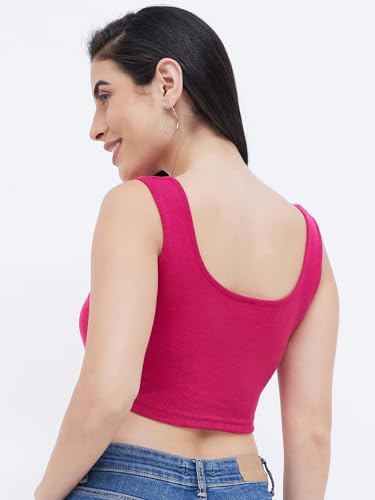 Image of Ben Martin Women's Cotton Stretchable Square Neck Sleeveless Tank Top
