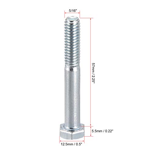 Image of uxcell Hex Head Screw Bolts Carbon Steel 5 /16 inch-18x2-1 /4 inch Fastener Grade 5 UNC 10pcs