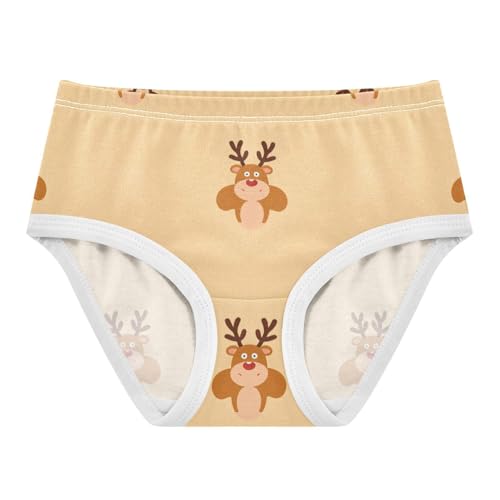 Soft Girls' Panties Comfort Underwear for Toddler Reindeer Pattern in Sizes 2T,3T, 4T, 5T, 6Y and 8Y